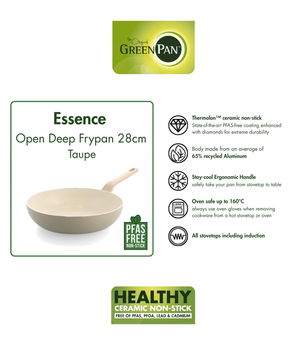 Essence Open Deep Frypan Taupe