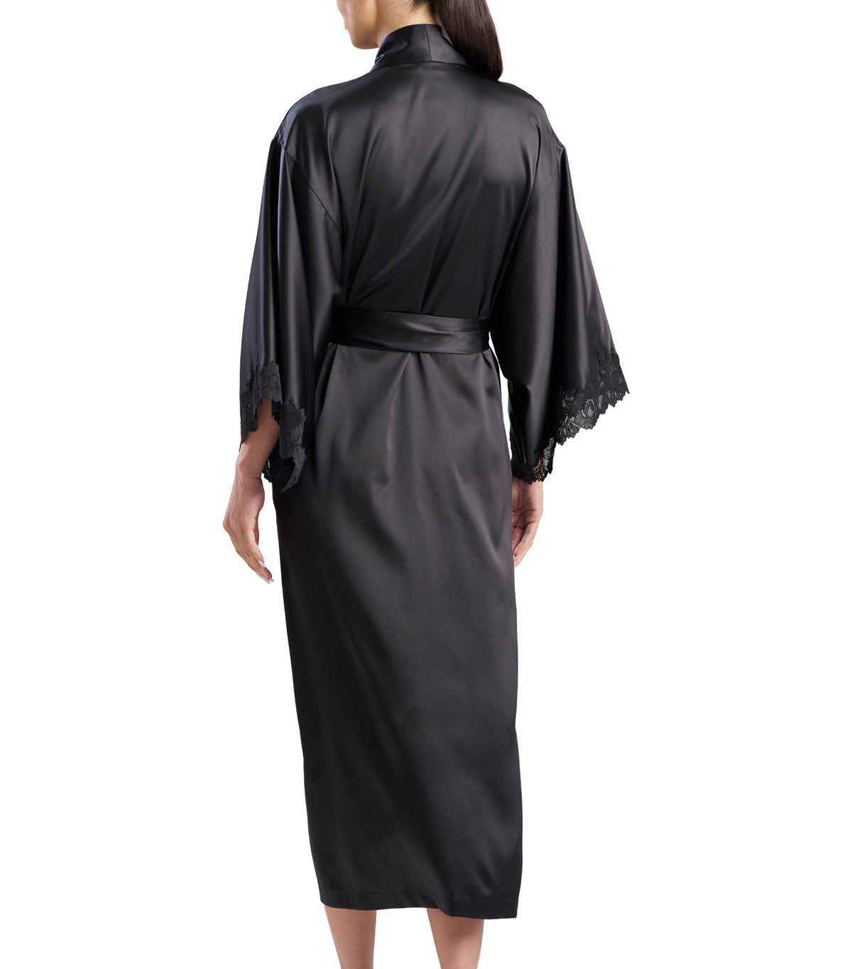 Peony Glamour Robe Black