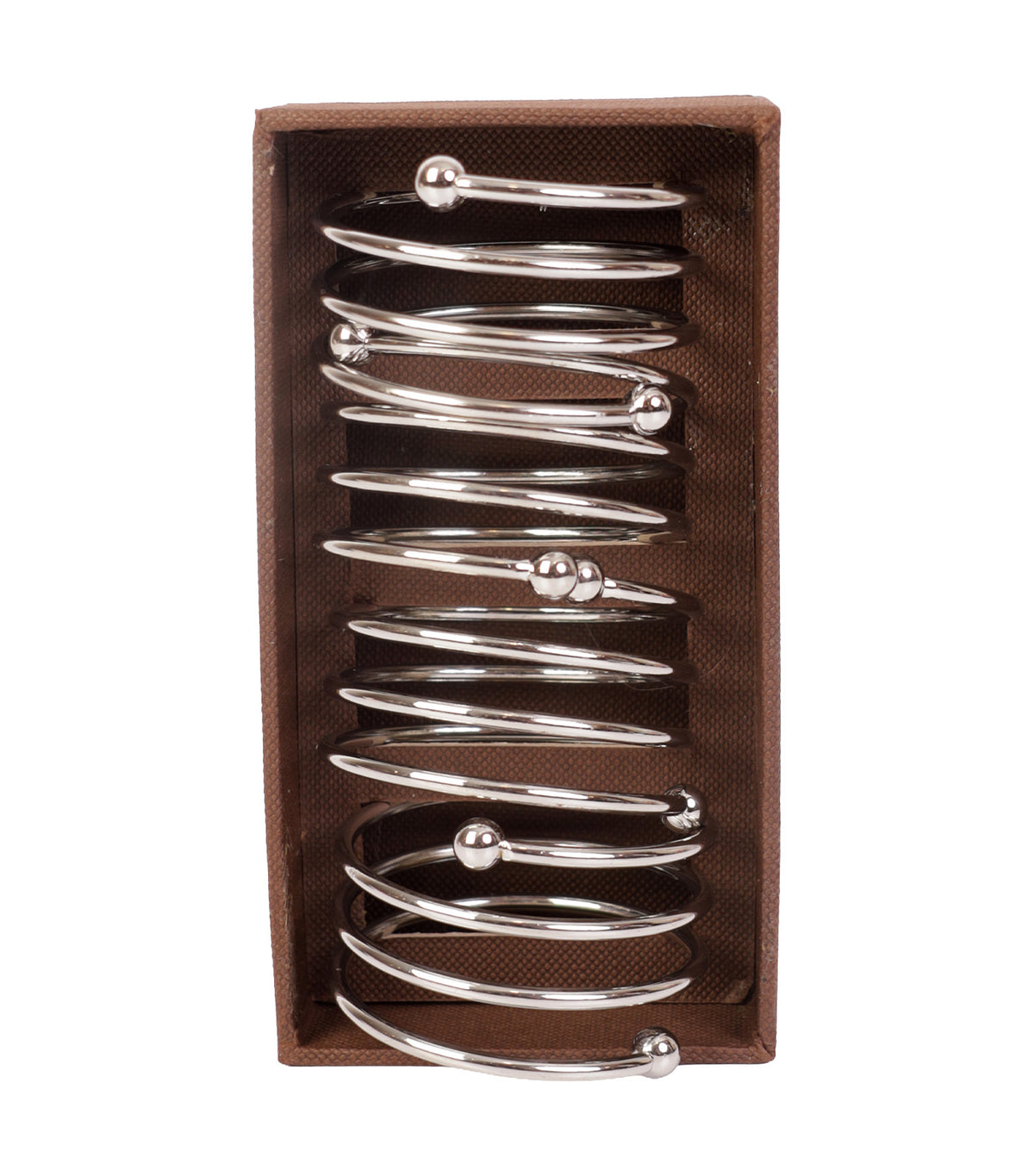 Spiral Set of 4 Napkin Ring Rectangular Silver