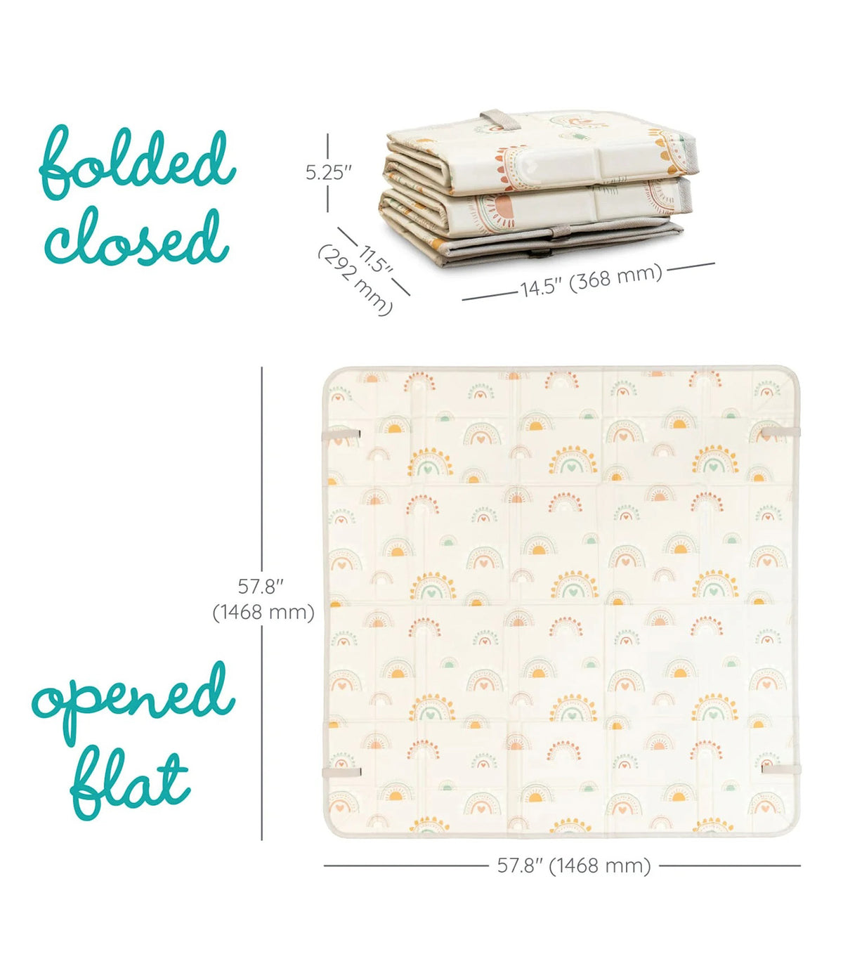 Foldable Soft Foam Mat Beige/Green