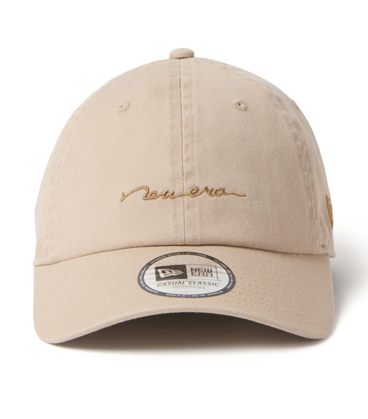 Handwritten Logo Casual Classic Cap New Beige