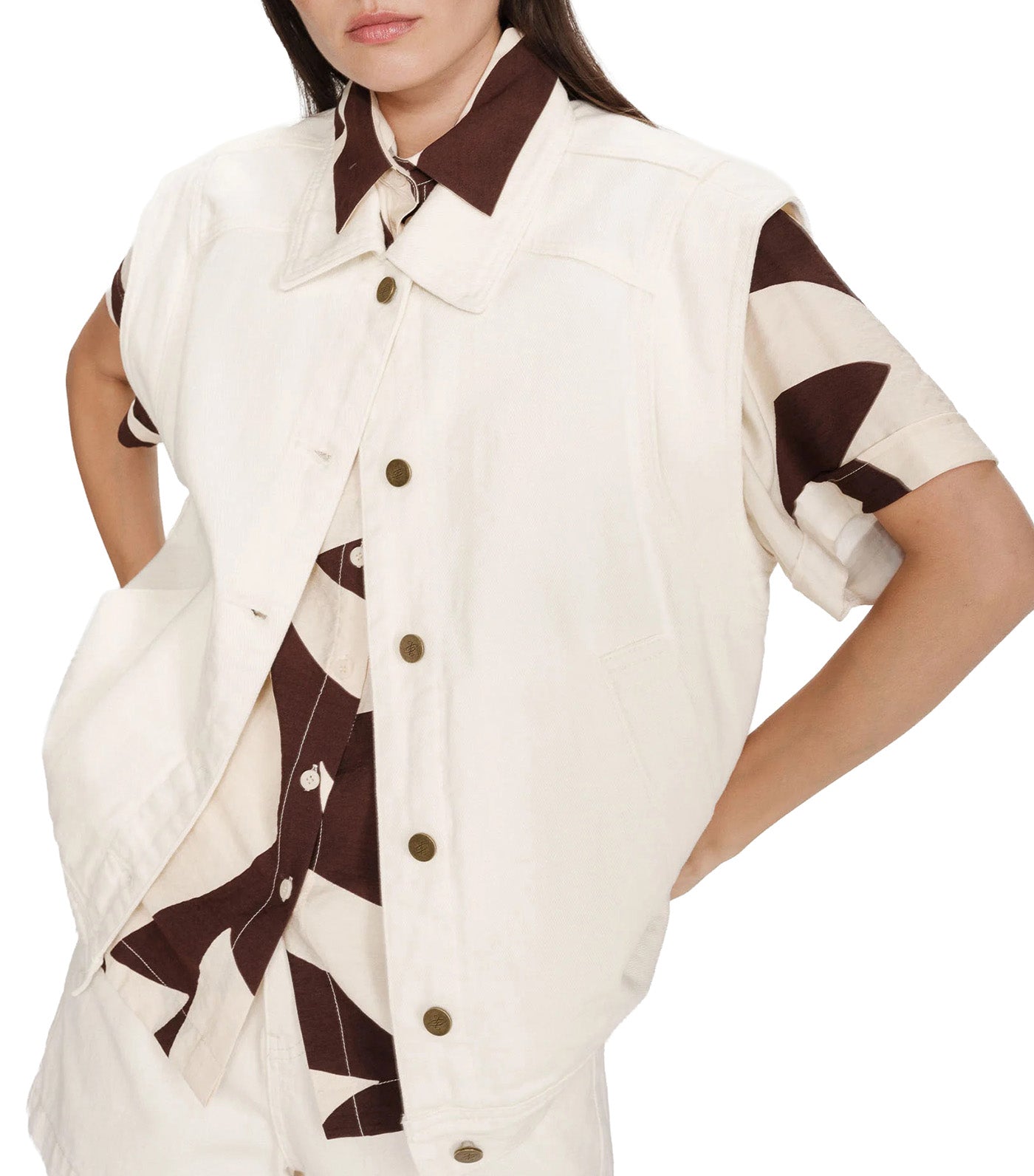 Veil Graphic-Print Shirt Chocolate