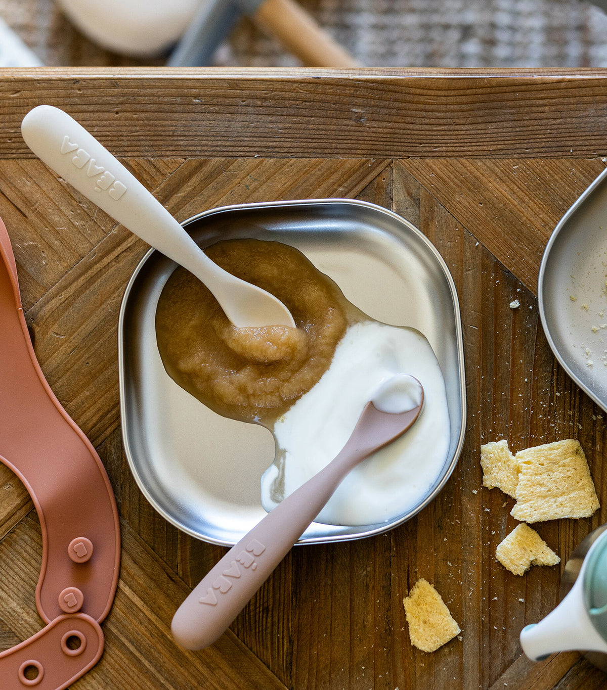 Set of 2 1st-Age Silicone Spoons Clay/Terracotta