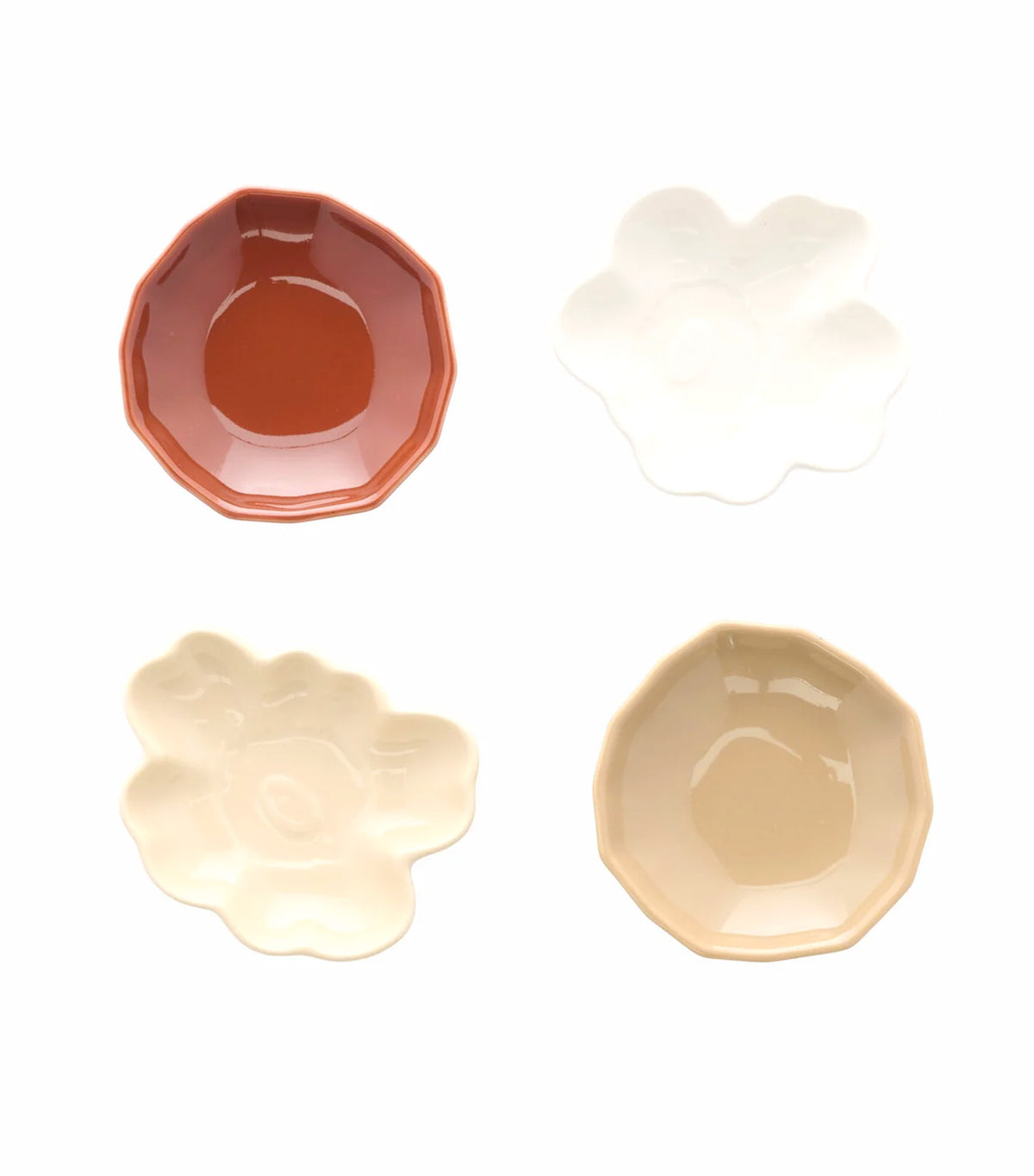 Unikko & Kivet Plate Beige/Chestnut/White/Light Brown (4 Pieces)