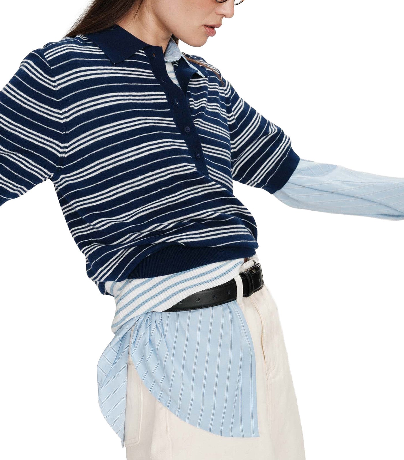 Veracruz Striped Short-Sleeve Polo Marine