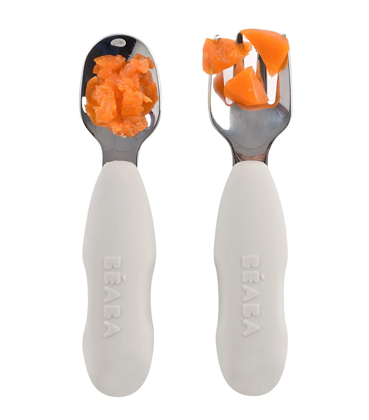 Set of 2 Stainless Steel Pre-Cutlery Velvet Gray