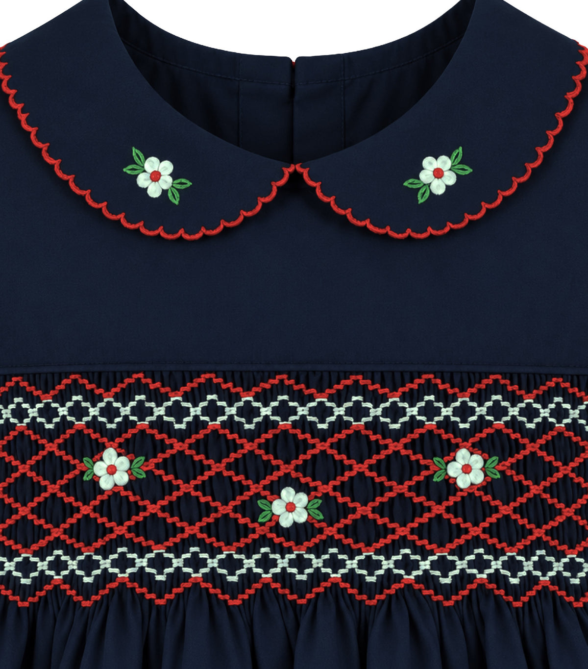 Tracy Baby Girls Smocked Dress Navy