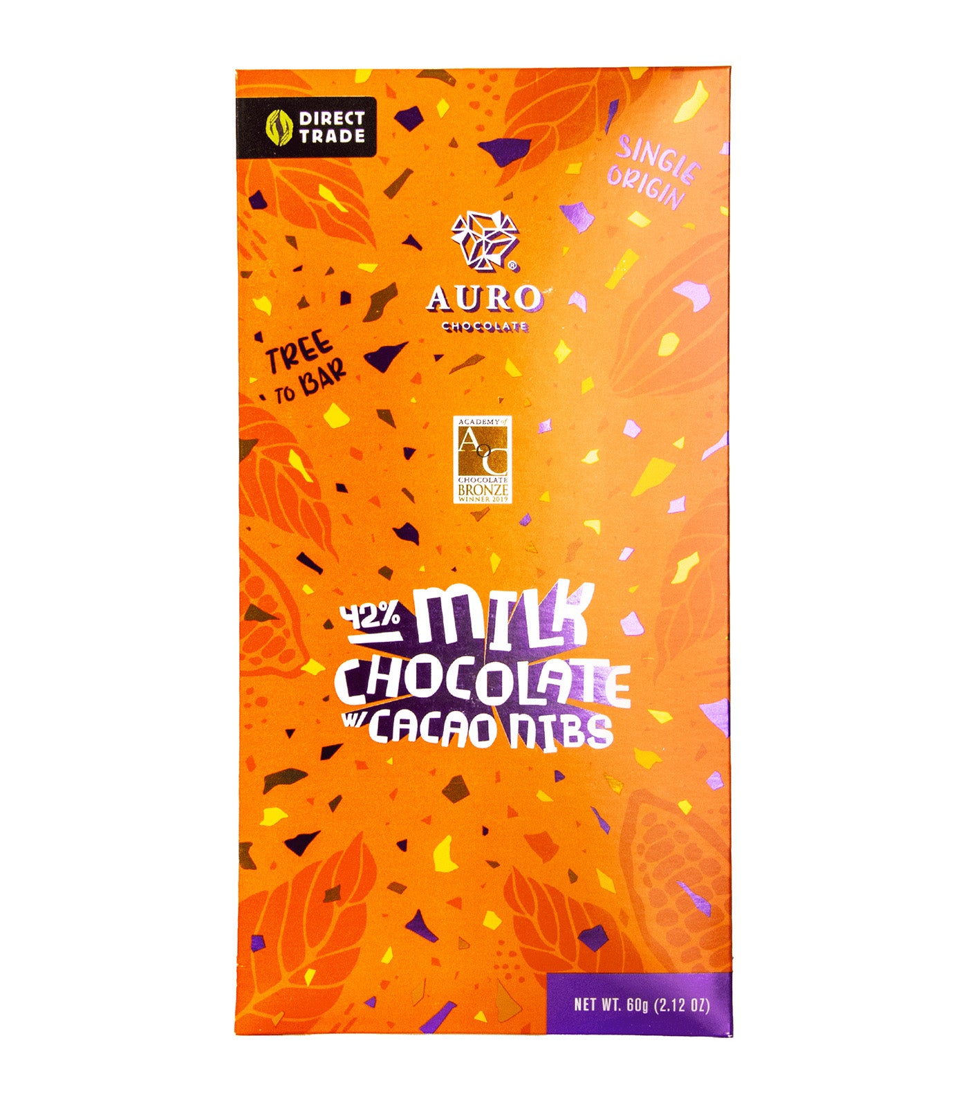 42% Milk Chocolate w/ Nibs
 60g