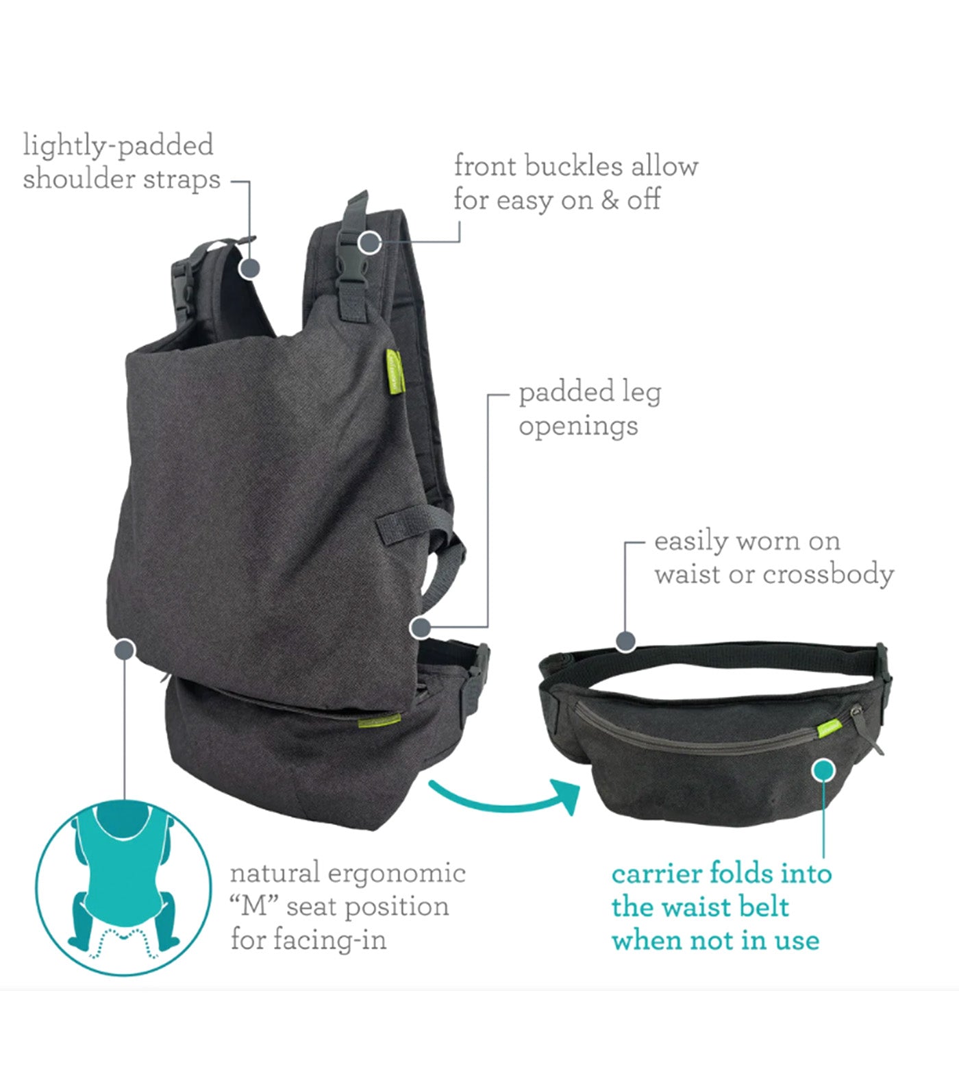 Fold and Go Baby Carrier Black
