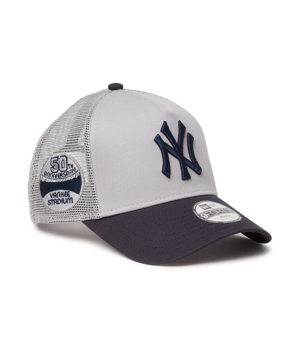 New York Yankees 9FORTY A-Frame Trucker Adjustable Cap Gray/Navy
