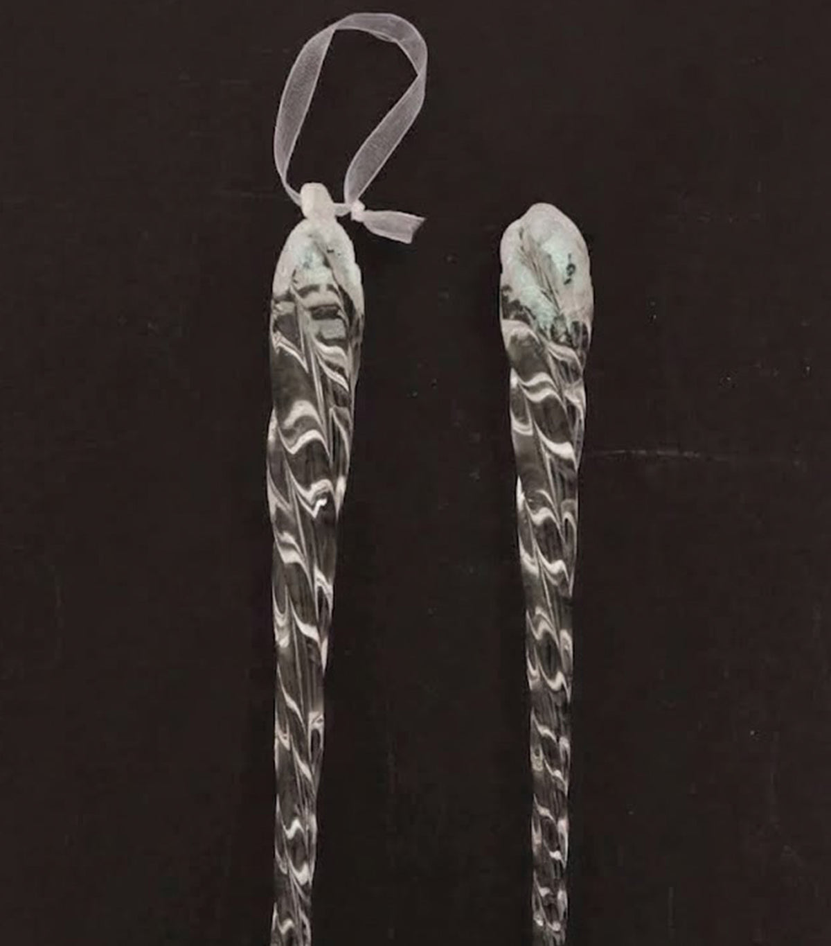 Glass Icicle Set of 2 Clear