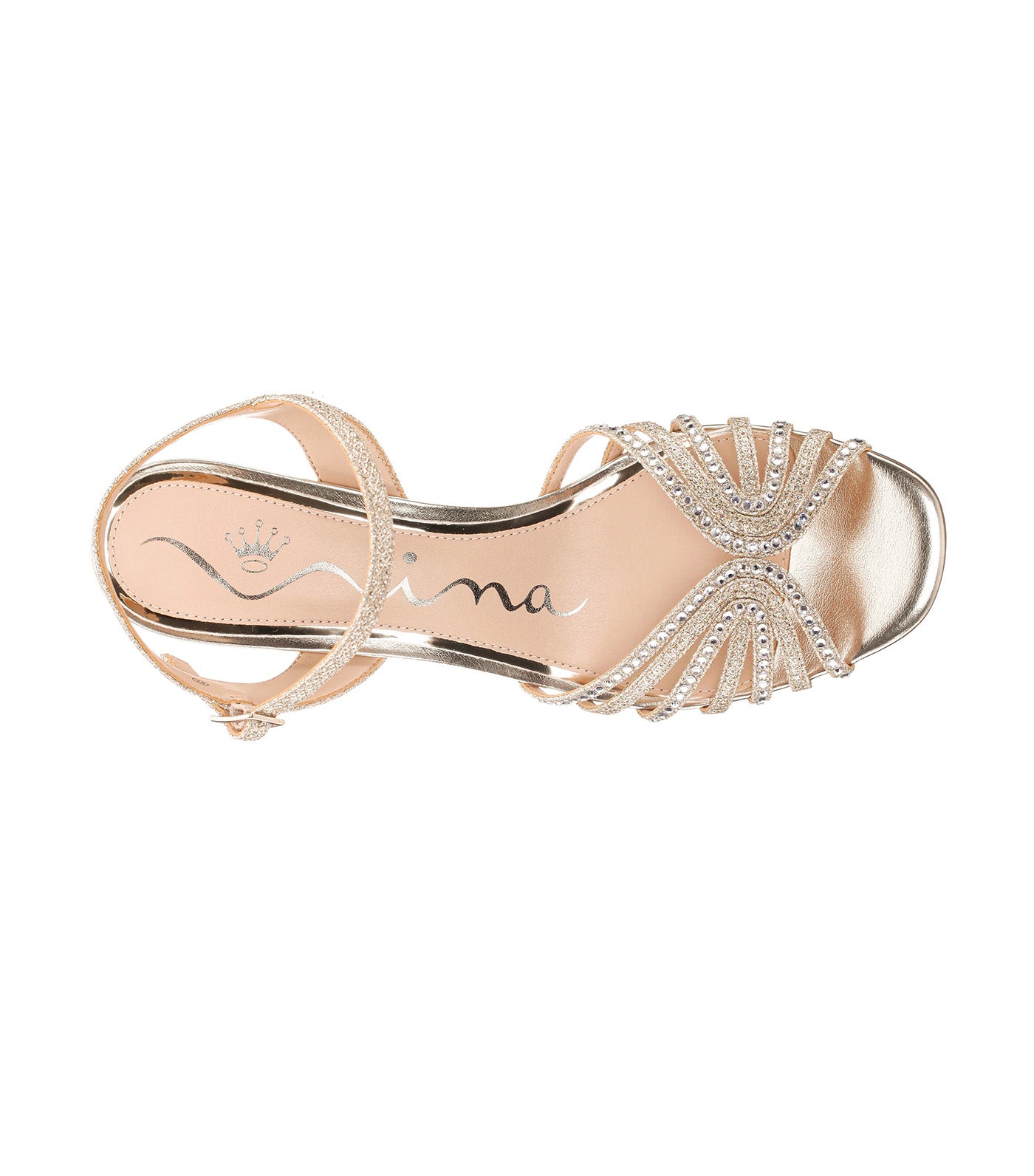 Bryna Ankle Strap Mid-Heel Sandals Gold