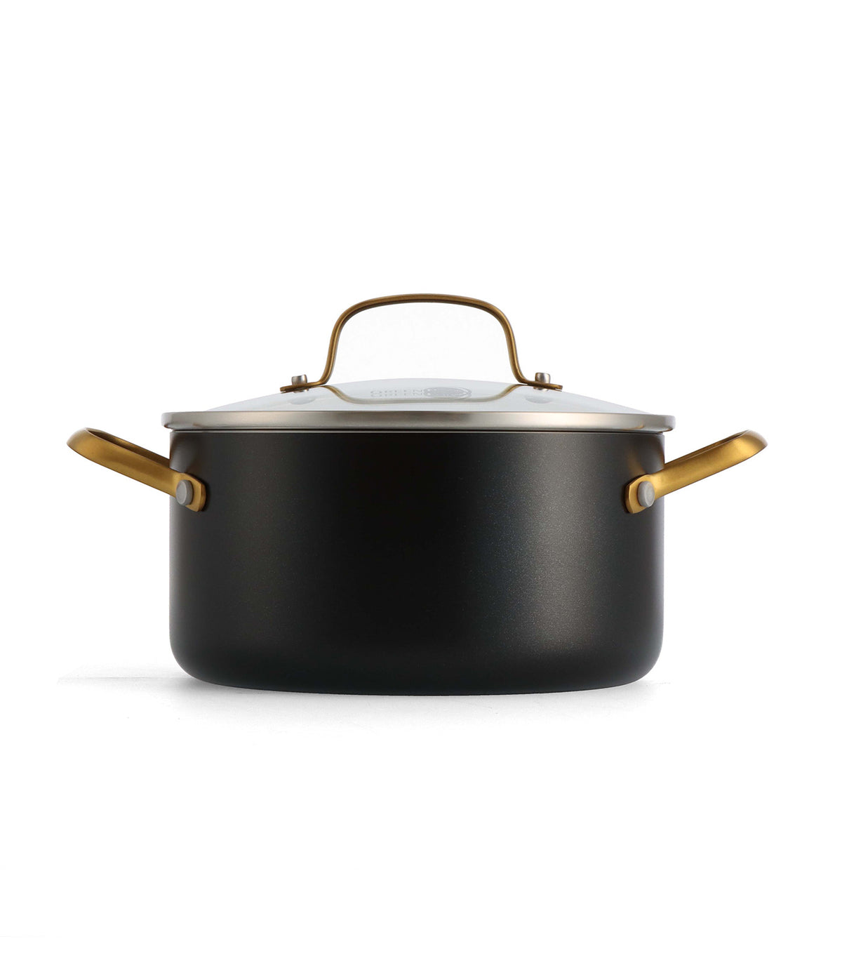 Studio Casserole with Lid Black with Gold Handle
