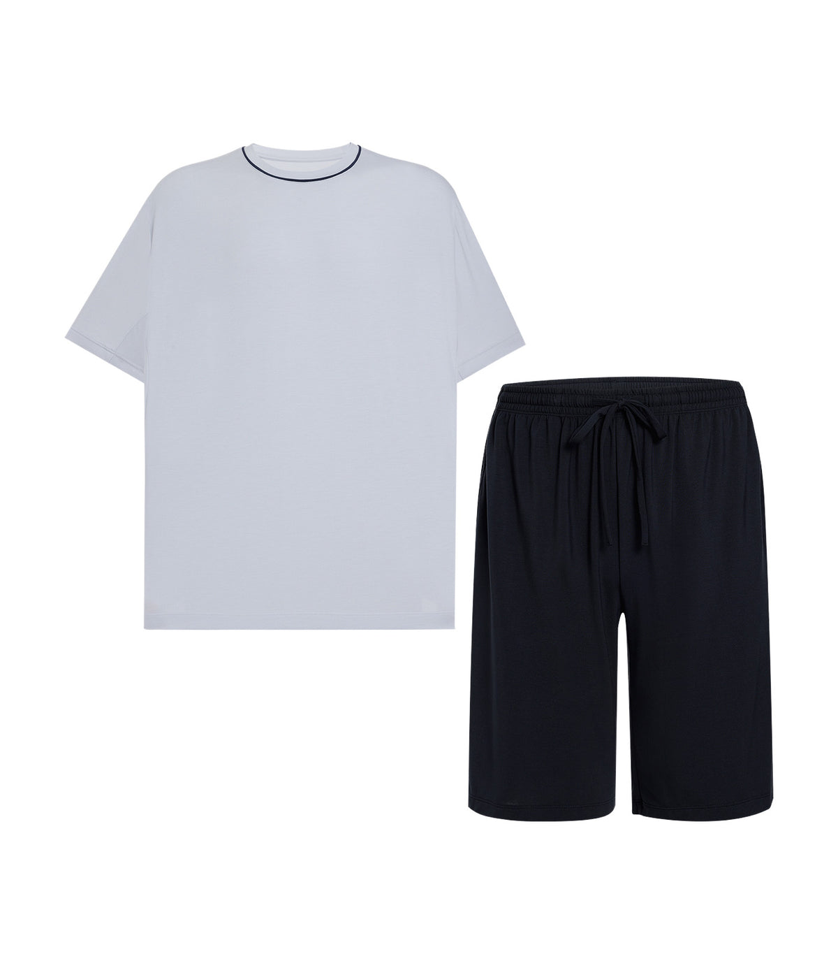 Men's Cooling Crewneck Short-Sleeve Cooling Loungewear Set Blue