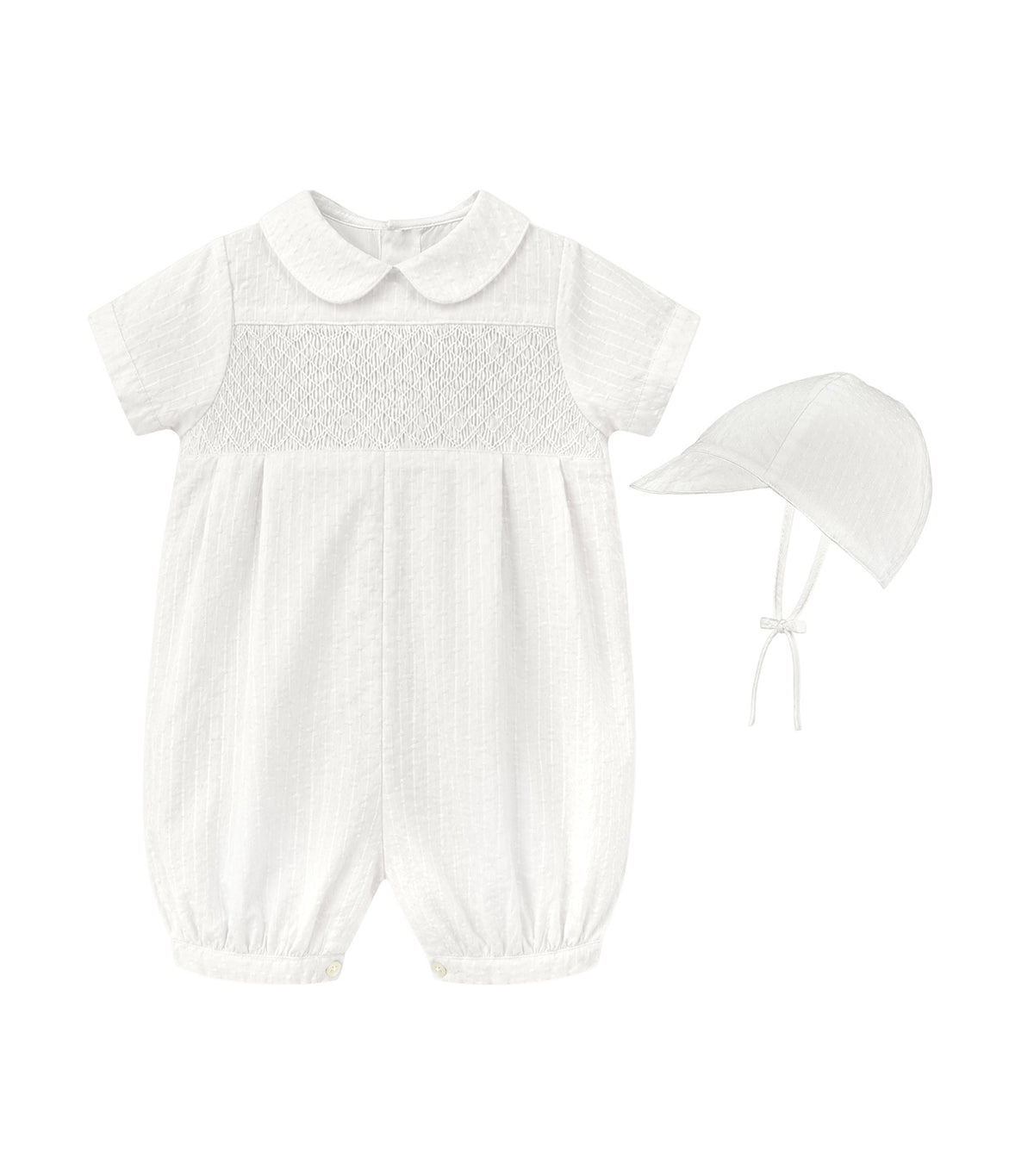 Lenard Baby Boys Christening Romper Set White
