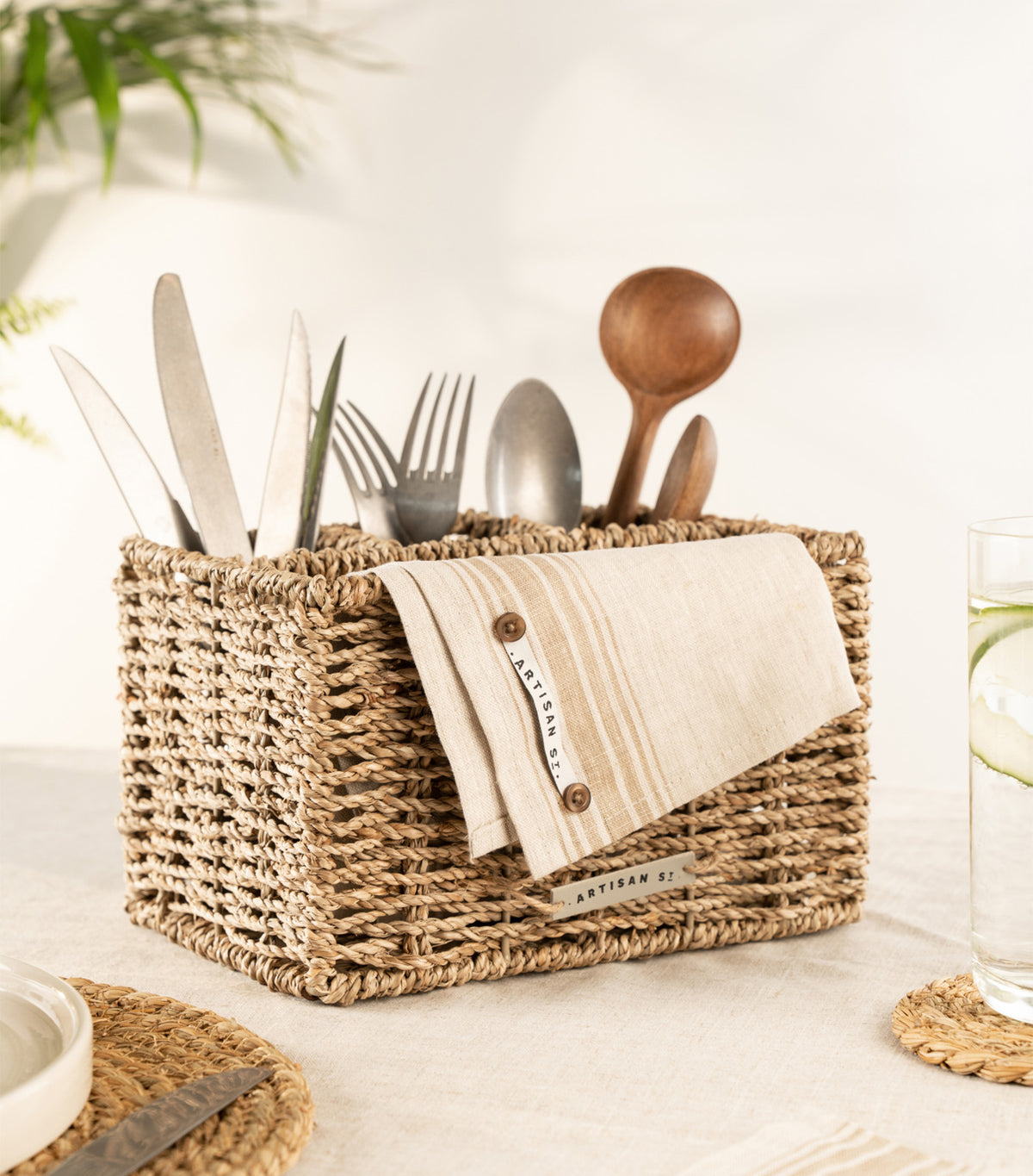 Seagrass Cutlery Caddy