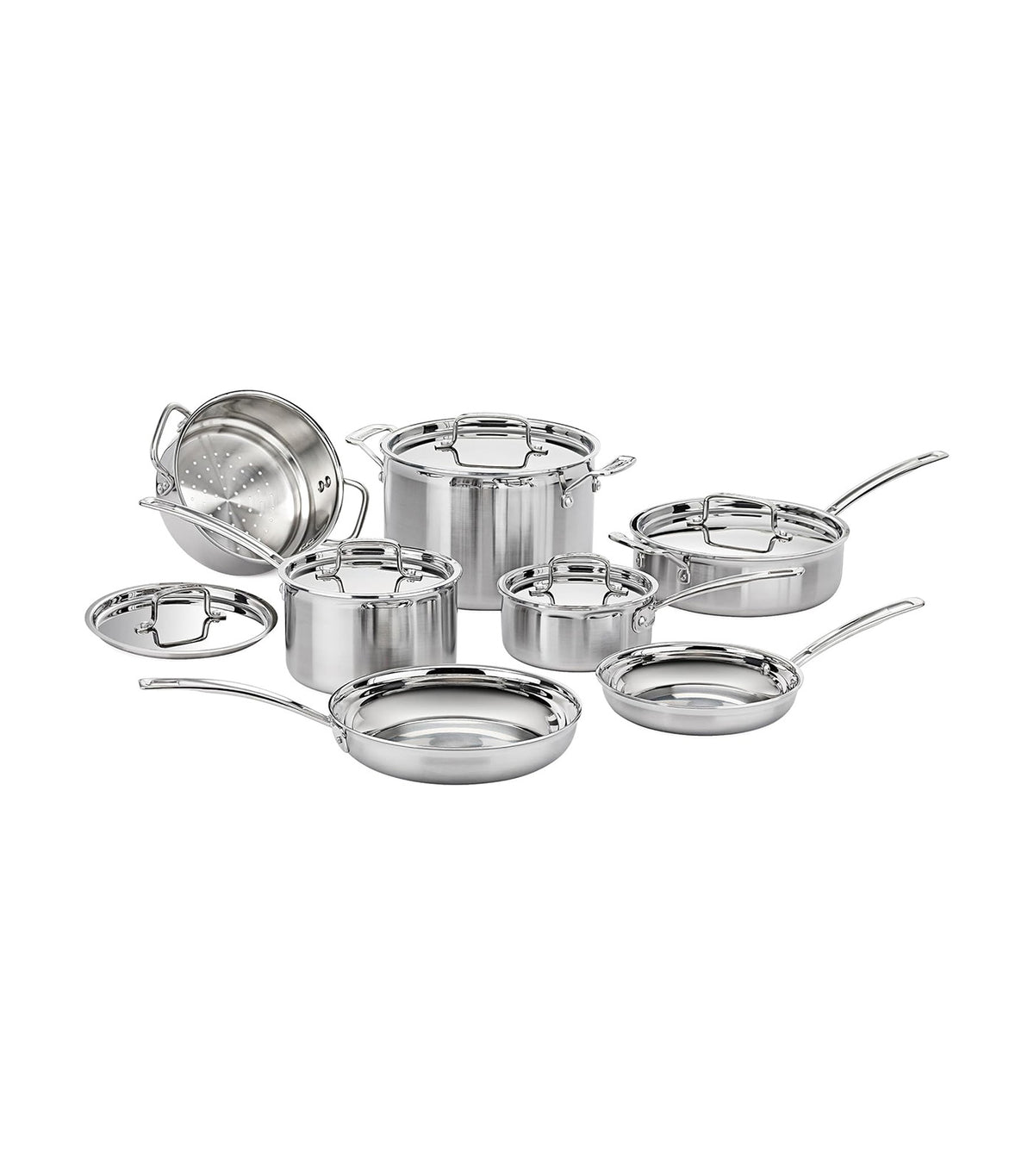 MultiClad Pro Stainless Cookware Set of 12 Silver