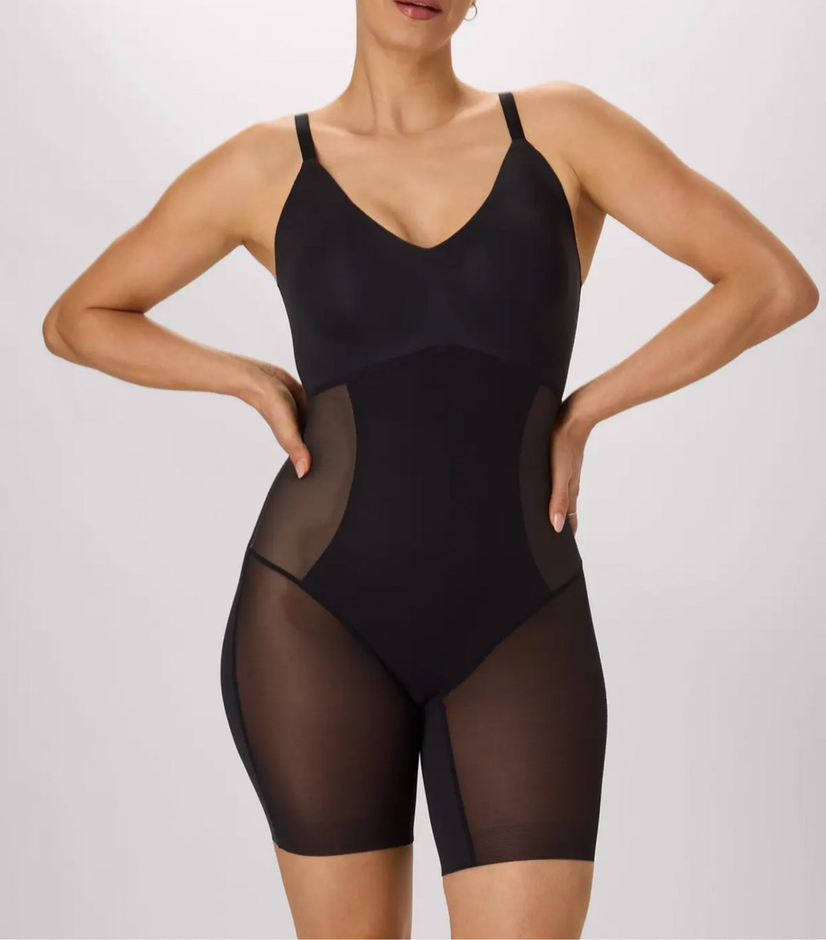 Extra Firm Mid-Thigh Bodysuit Black