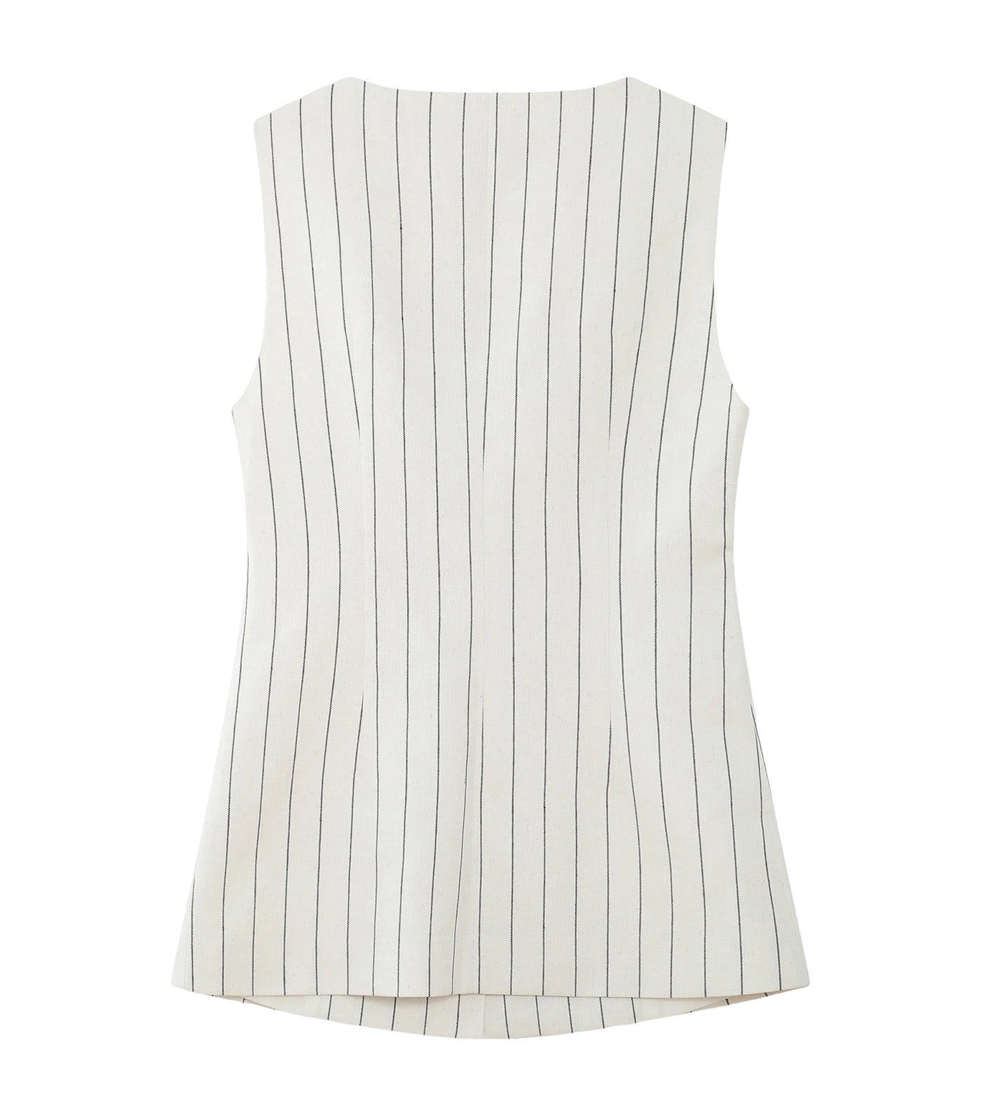 Vic Sleeveless Striped Linen Vest White