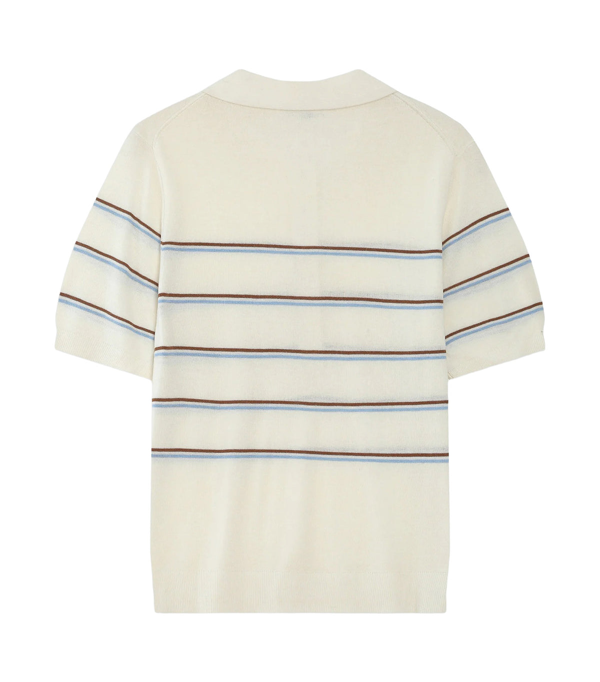 Veracruz Striped Short-Sleeve Polo Ecru