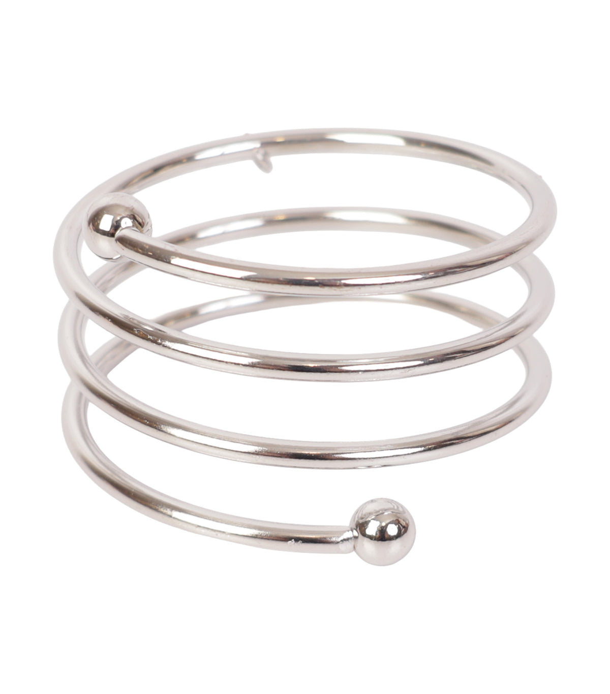 Spiral Set of 4 Napkin Ring Rectangular Silver