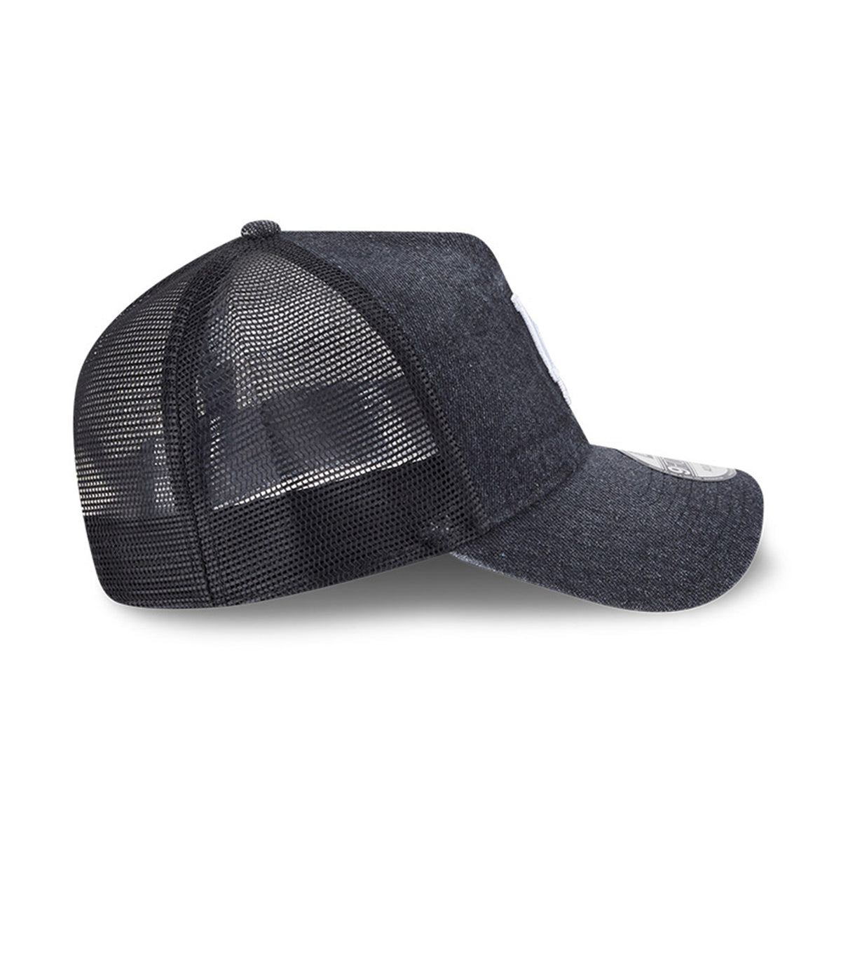 Los Angeles Dodgers Washed Denim Q126 9FORTY A-Frame Trucker Adjustable Cap Black