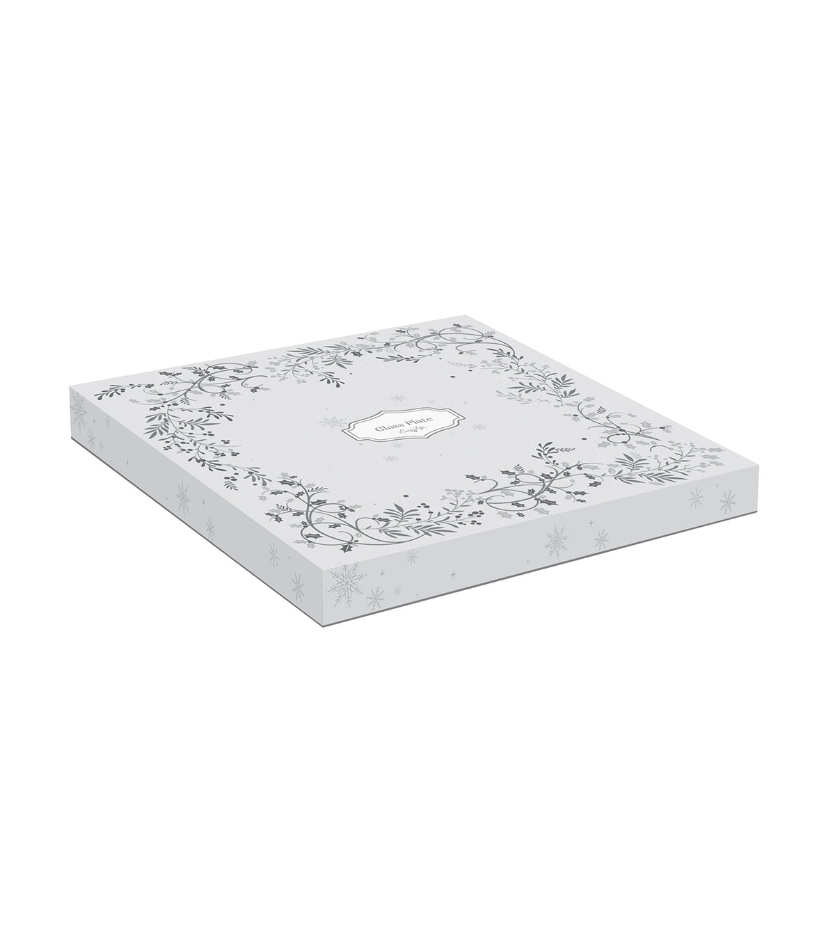 Glass Plate Christmas Assorted Designs Silver