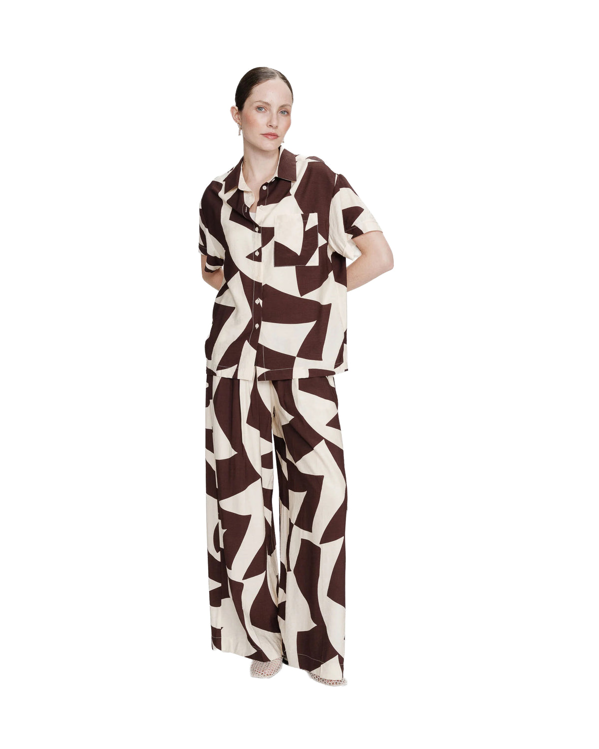 Veni Wide Trousers Chocolate