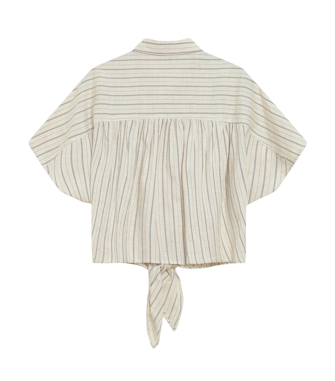 Wendee Oversized Striped Tie-Front Shirt Sand