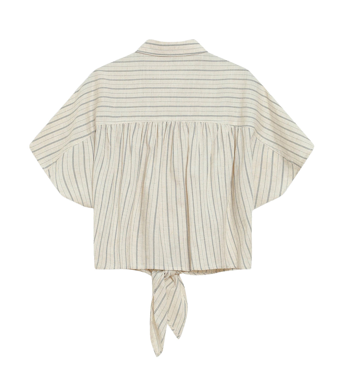 Wendee Oversized Striped Tie-Front Shirt Sand