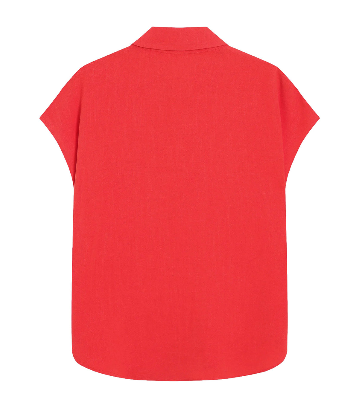 Perez Fluid Short-Sleeved Linen Shirt Blood Red
