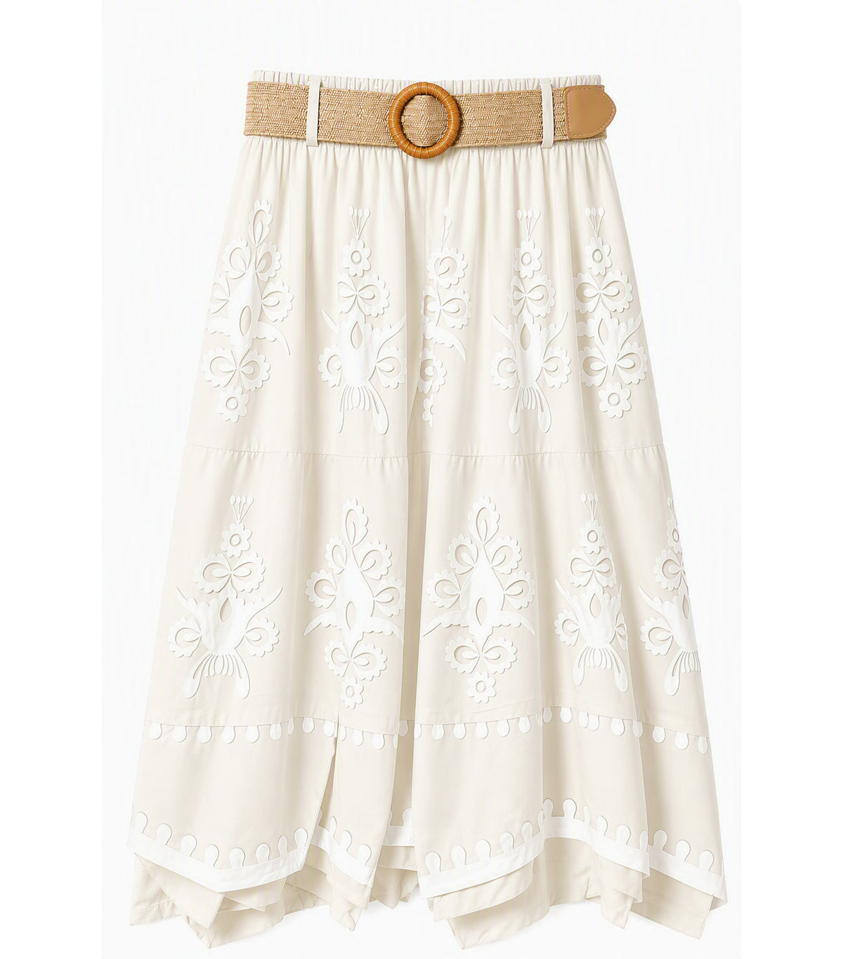 Falda with Belt White