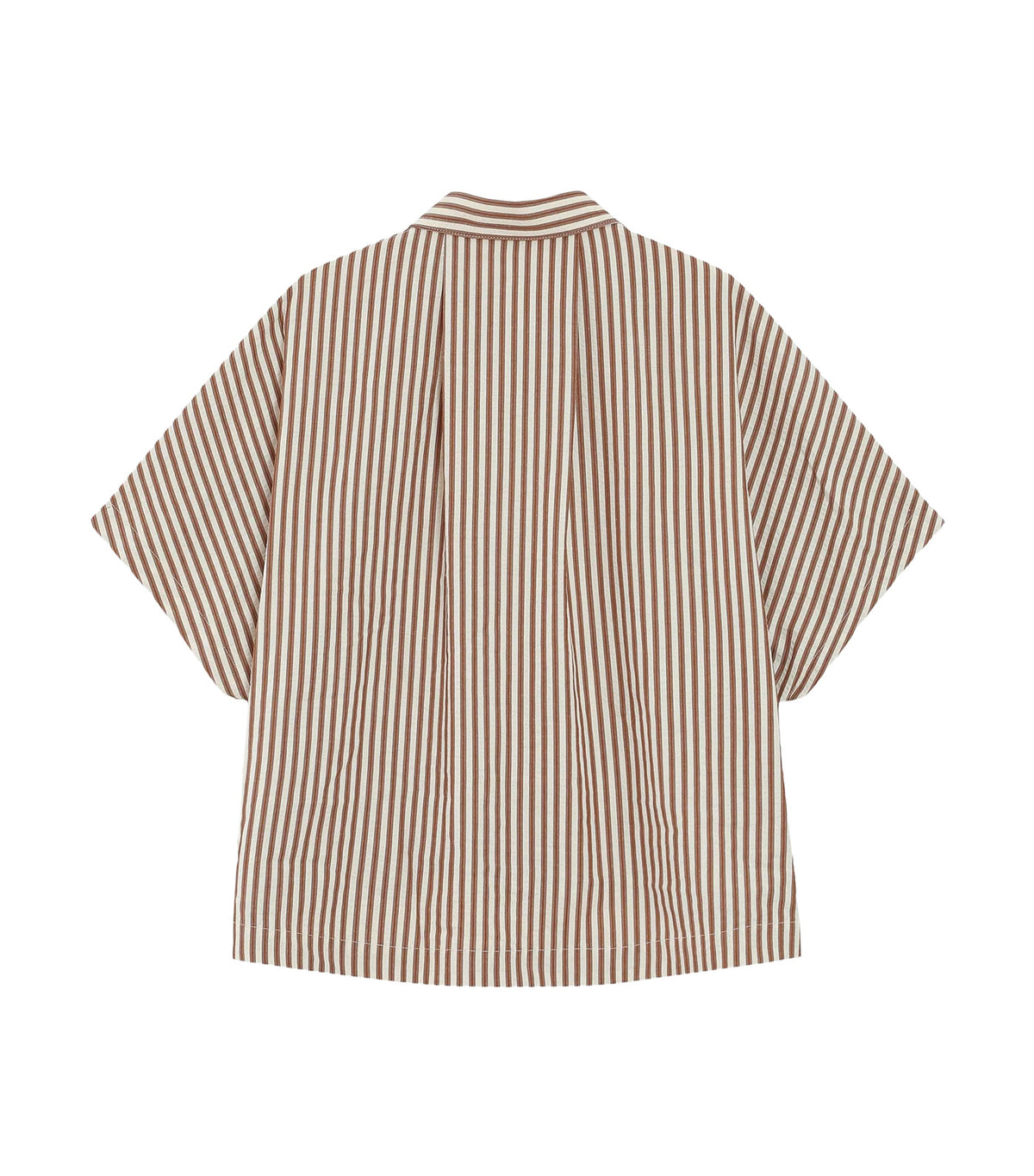 Vercia Loose Short-Sleeved Striped Shirt Mocha