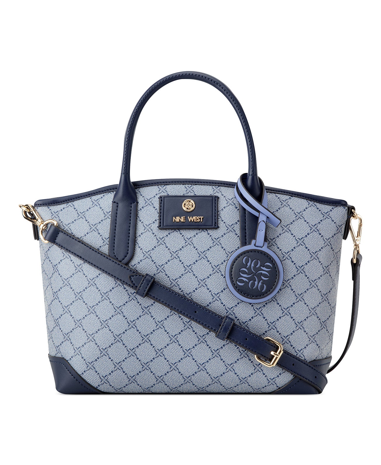 Piera Satchel Chambray Logo/Navy