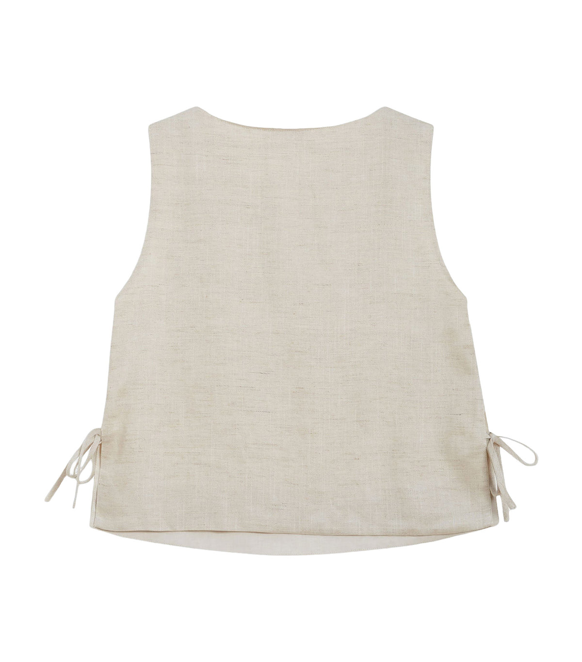 Wesca Straight-Cut Sleeveless Tie-Front Top Sand