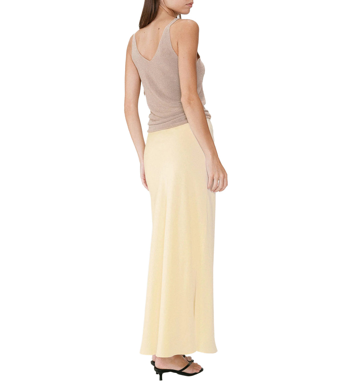 Winda High-Waisted Flared Maxi Skirt Yellow