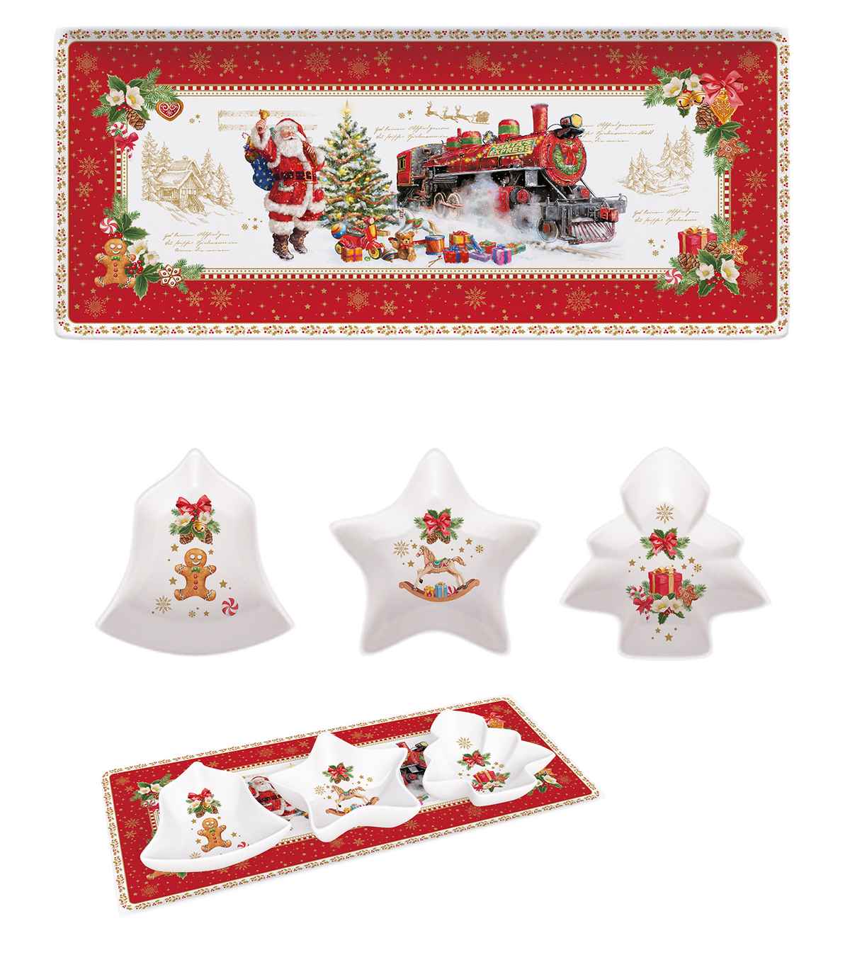 Christmas Memories Porcelain Appetizer Set (4 Pieces)