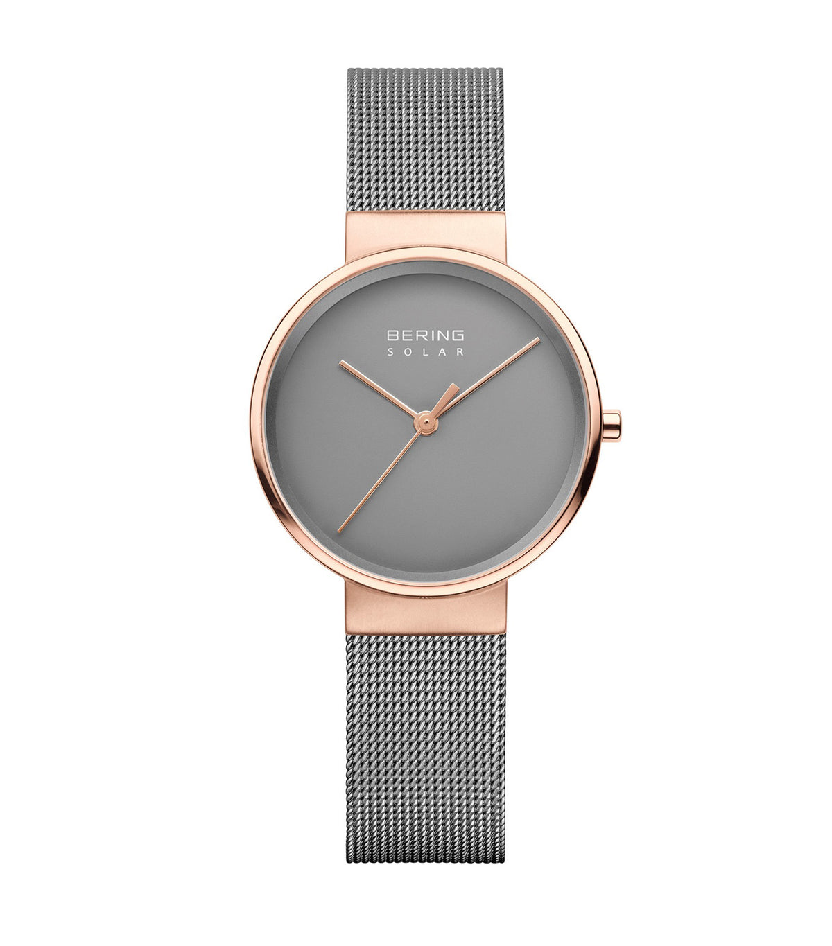 14331-369 Women's Steel Mesh Solar Watch Silver/Rose Gold