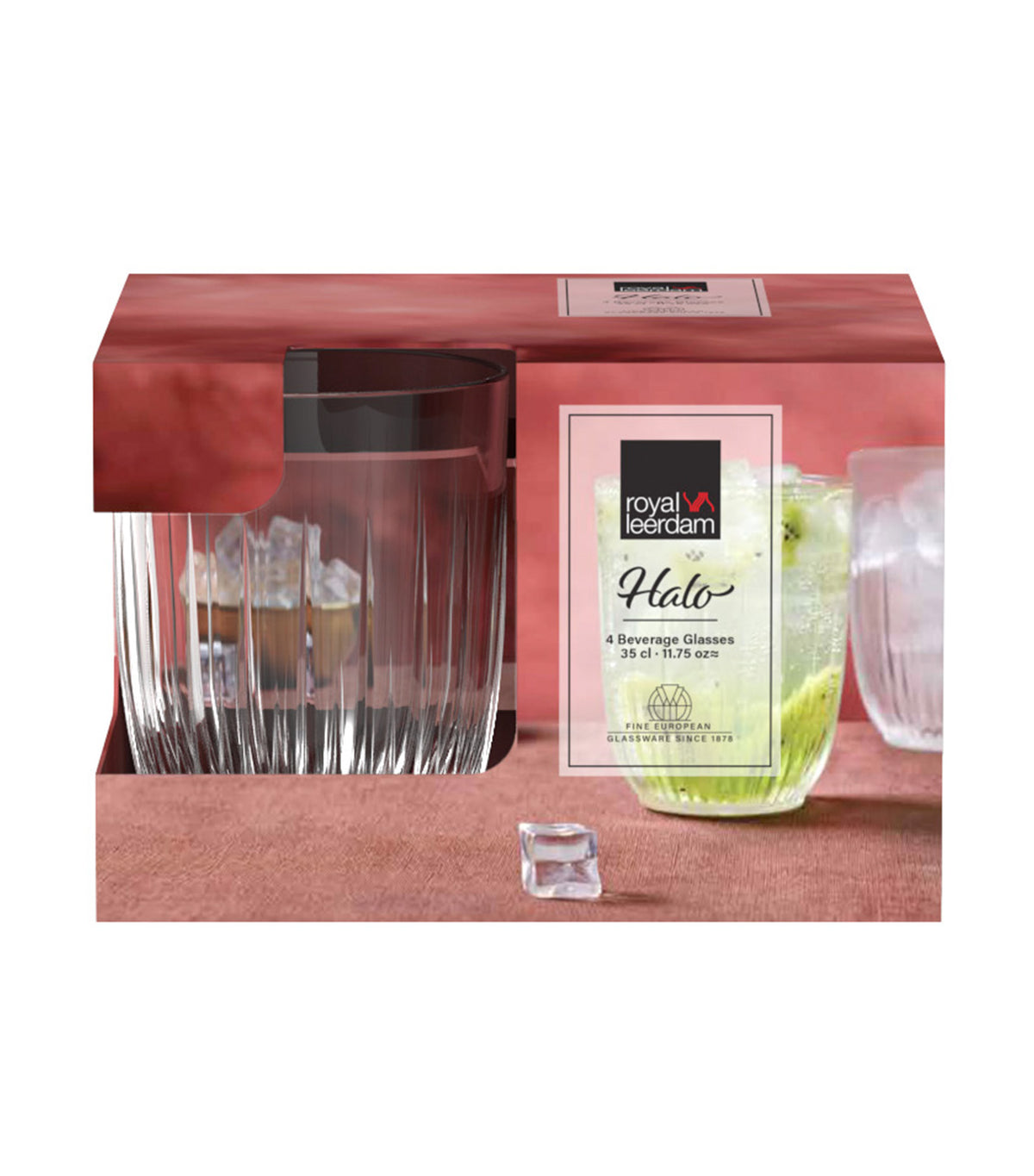 Halo Beverage Glass 35cl Set of 4 Transparent
