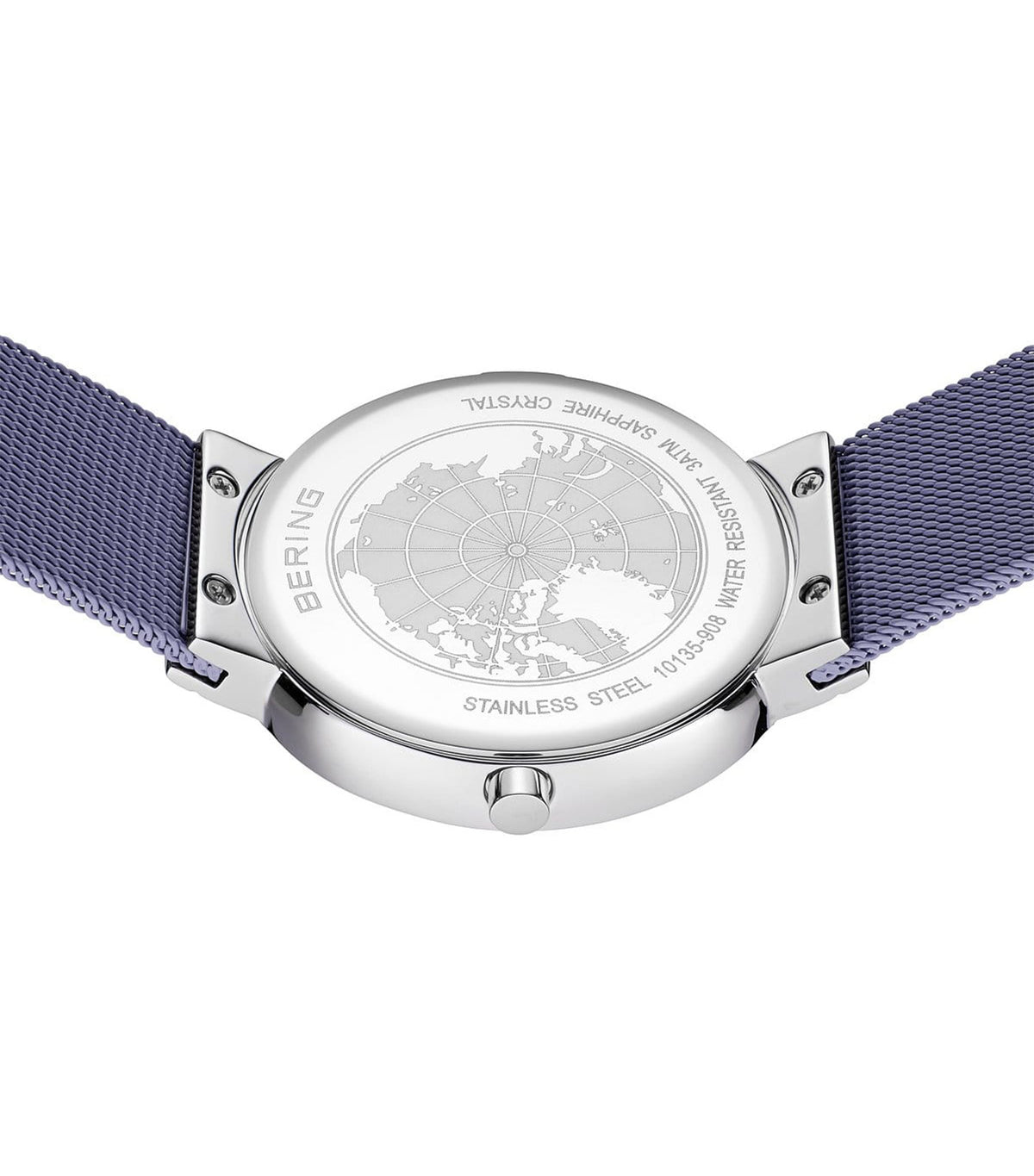 10135-908 Women's Steel Mesh Quartz Watch Silver/Lavender