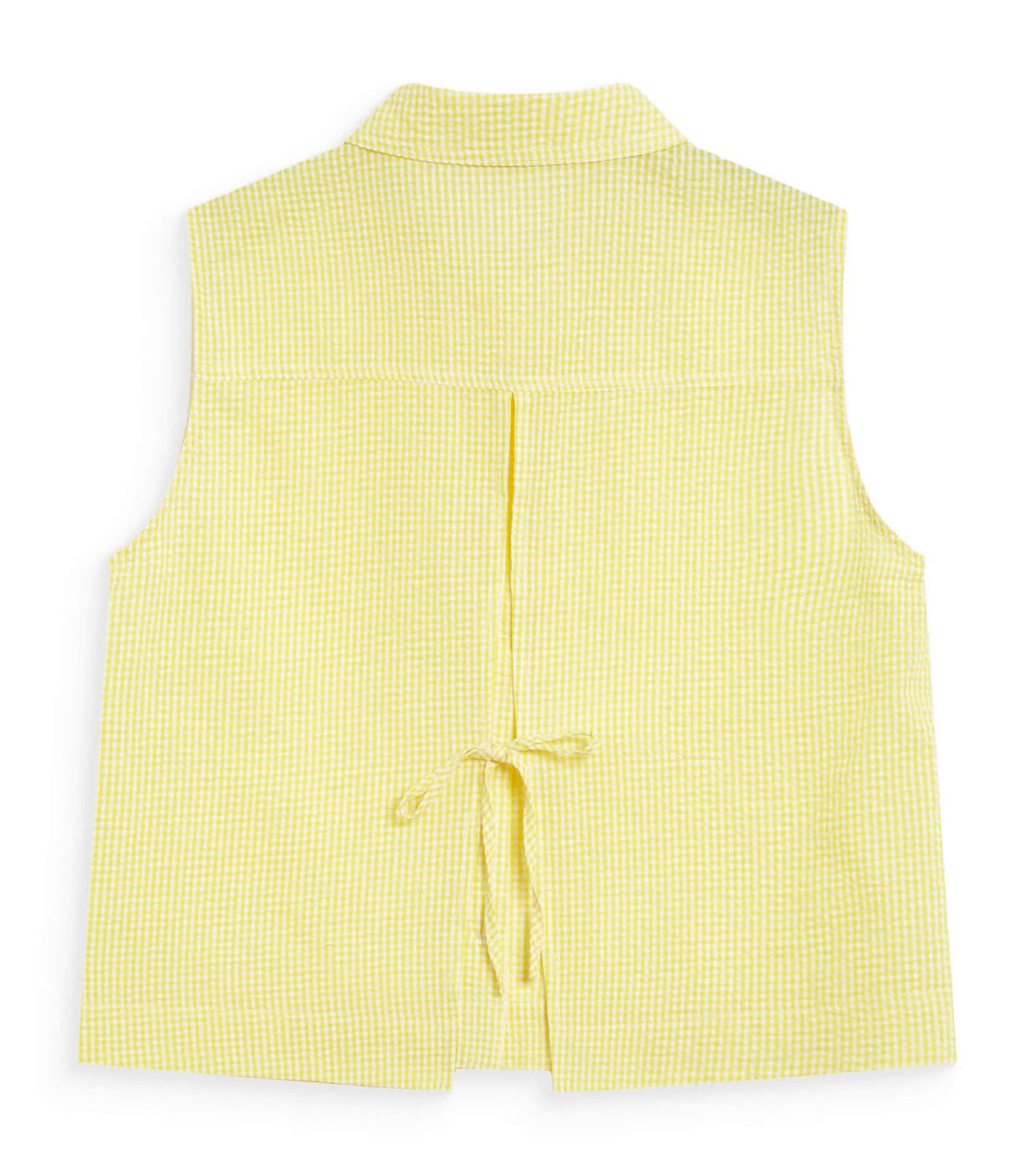 Windell Sleeveless Gingham Cotton Shirt Yellow