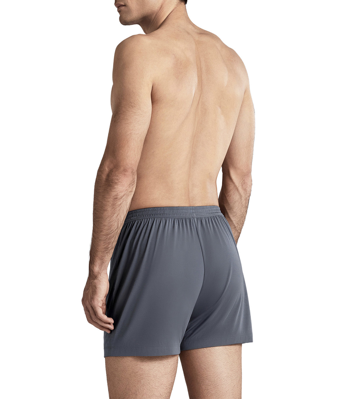 Men's Modal Self-Fabric Waistband Boxer Gray Blue