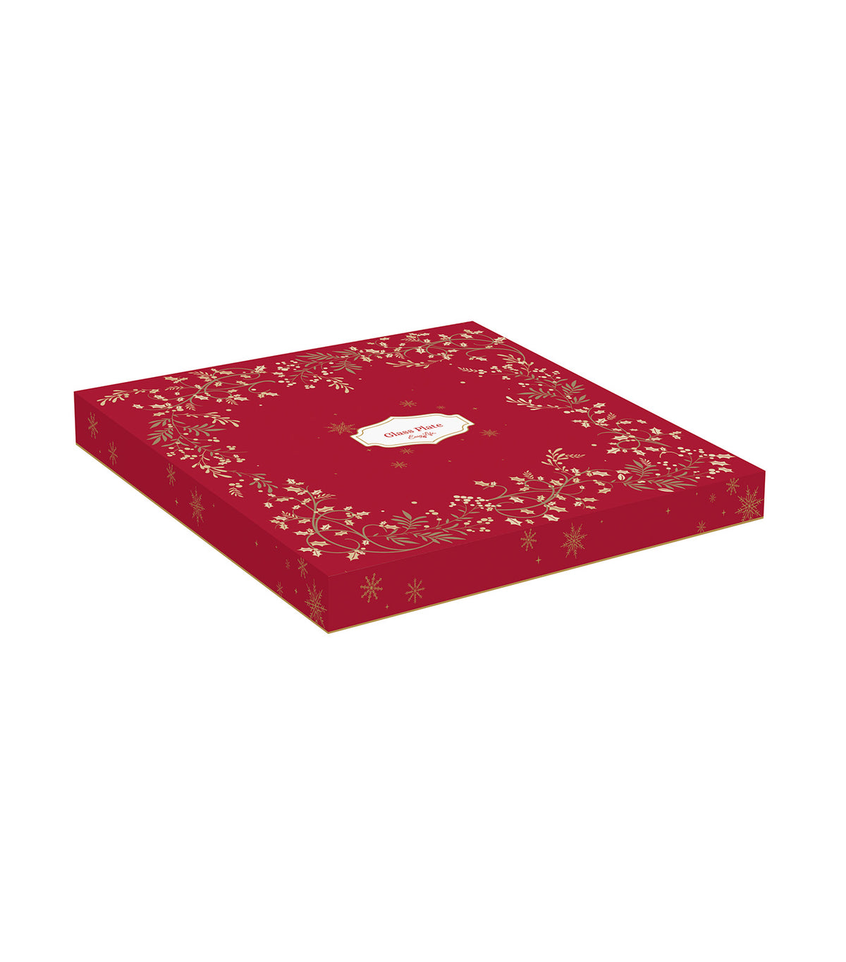 Glass Plate Christmas Assorted Designs Red