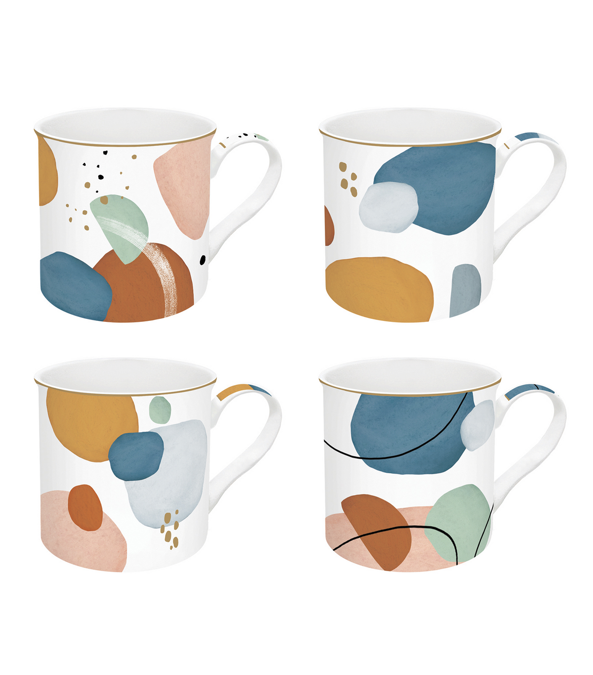 Shapes Porcelain Mugs Set of 4