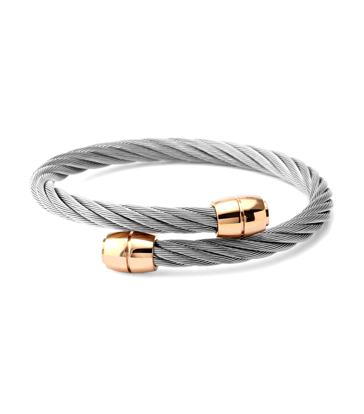Celtic Barrel Bangle Stainless Steel and Rose Gold