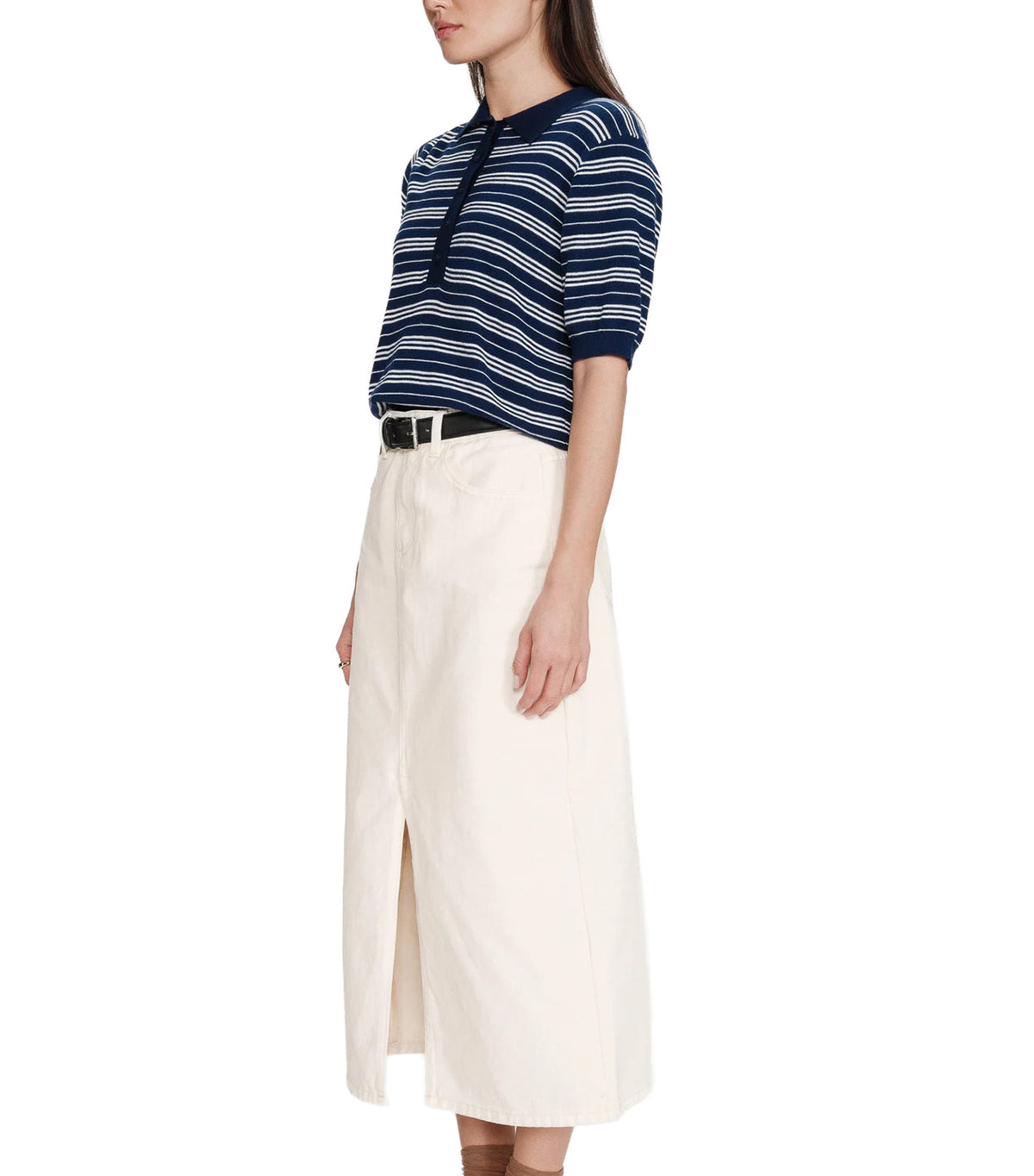 Veracruz Striped Short-Sleeve Polo Marine