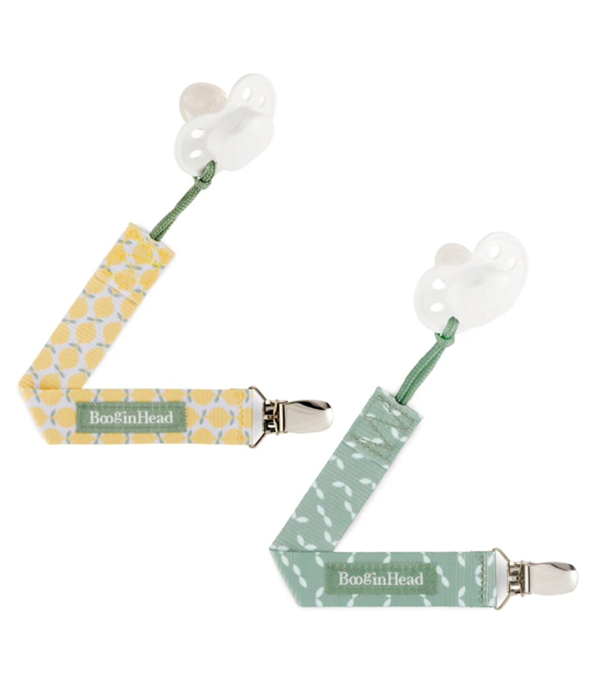 2-pack Pacifier Clips Lemon and Leaves Green/Yellow