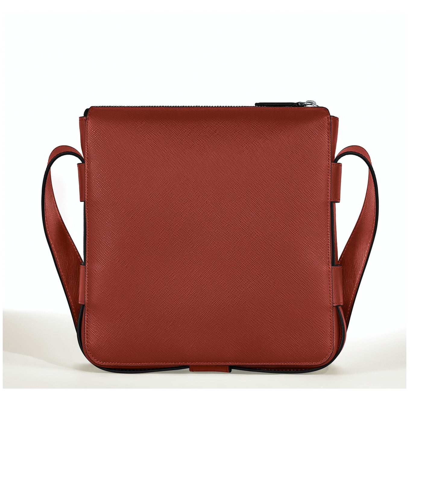 Vertical Belt Messenger Bag in Sartorial Leather Red