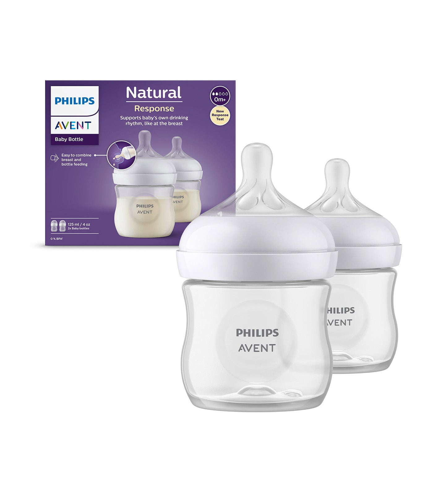 Natural Response Baby Bottle 4oz 2 Pack
