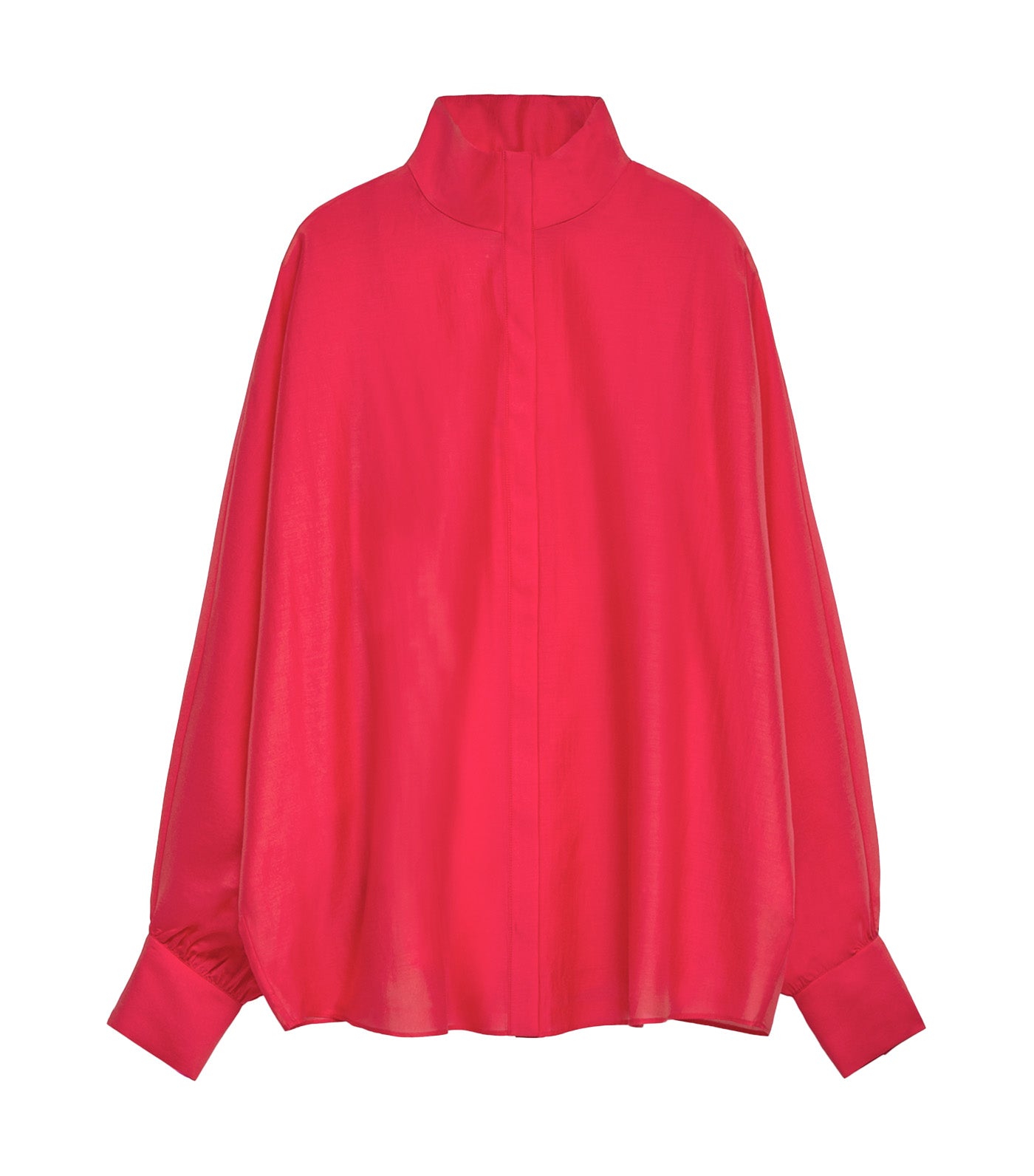 Oversized Semi-Sheer Shirt Fuchsia